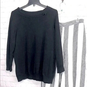 Sandra King Woman silk blend black knit shirt